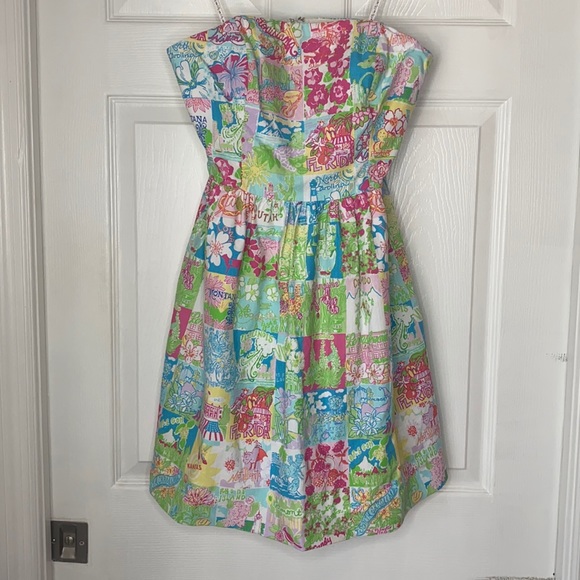 Lilly Pulitzer “State of Mind” Print Strapless Dress!